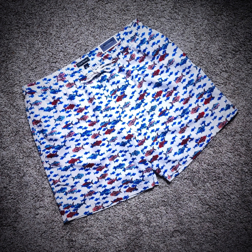 NWT Men's Club Room Fish Swim Trunks Size Large